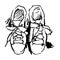 Vector free hand drawing illustration of a pair of shoes