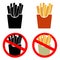 Vector french fries icon set