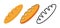 Vector french line bread illustration baguette logo. Food bread flat hot icon