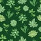Vector fresh green succulents seamless pattern