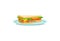 vector of fresh and warm hand made sandwich