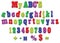 Vector fridge magnet alphabet spelling letters