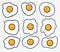 Vector fried eggs icons