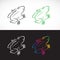 Vector of frogs design on white background and black background.