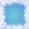 Vector frost glass pattern. Winter frame on transparent background.