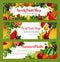 Vector fruit shop banners of fresh natural fruits