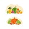 Vector fruits and vegetables compositions.