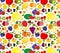 Vector fruits and vegetables seamless pattern