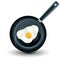 Vector frying pan with eggs