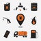 Vector fuel station icons isolated