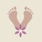 Vector funky foots with flower