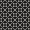 Vector funky geometric seamless pattern with circular mesh. Black and white