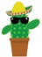 Vector Funny Cactus In Sombrero Hat