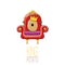 Vector funny cartoon cool cute brown smiling king potato with golden royal crown sitting on the throne isolated on white