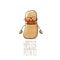 Vector funny cartoon cute brown hipster potato