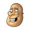 Vector funny cartoon cute brown smiling tiny potato
