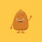 Vector funny cartoon cute smiling tiny potato isolated on yellow background. vegetable funky character