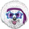Vector funny cartoon hipster dog Bichon Star Disco