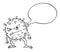 Vector Funny Cartoon Illustration of Crazy Coronavirus COVID-19 Virus Monster with Empty Speech Bubble Saying Something