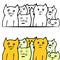 Vector of funny cats in hand-draw style