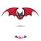 Vector funny devil bat with wings.