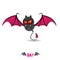 Vector funny devil bat with wings.