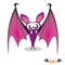 Vector funny devil bat with wings.