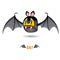 Vector funny devil bat with wings.