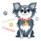 Vector funny longhaired Chihuahua dog sitting