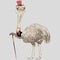 Vector funny Ostrich Bird hipster