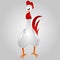 Vector funny rooster greeting card with a rooster. illustration