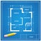 Vector furniture architect blueprint background