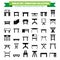 Vector furniture flat icons, table symbols. silhouette of different table - dinner, writing, dressing table. Desk pictograms