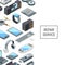 Vector gadgets icons with place for text illustration