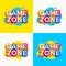 Vector game zone logo set colorful style