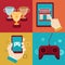 Vector gamification concepts - flat app icons