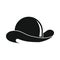 Vector gangster hat black simple icon isolated on white