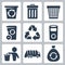 Vector garbage icons set