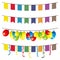 Vector garlands. Flags and balloons.