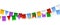 Vector garlands. Holiday decoration. Set of colorful paper garlands. Garlands of flags.