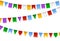 Vector garlands. Holiday decoration. Set of colorful paper garlands. Garlands of flags.