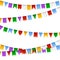 Vector garlands. Holiday realistic decoration. Set of colorful p