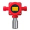 Vector gas detector. Red gas meter with digital LCD display.