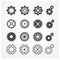 Vector gear icon set. Flat Design