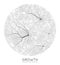 Vector generative branch growth pattern. Round texture. Lichen like organic structure with veins. Monocrome square