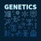 Vector Genetics blue linear illustration on dark background