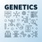 Vector Genetics modern illustration in outline style
