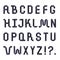 Vector geometric black ribbon alphabet. Geometric font.