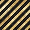 Vector Geometric Diagonal Striped Golden Seamless Pattern. Shiny gold foil patina repeat texture with black lines