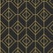 Vector geometric elegant seamless pattern, Mid century gold and black minimal ornament